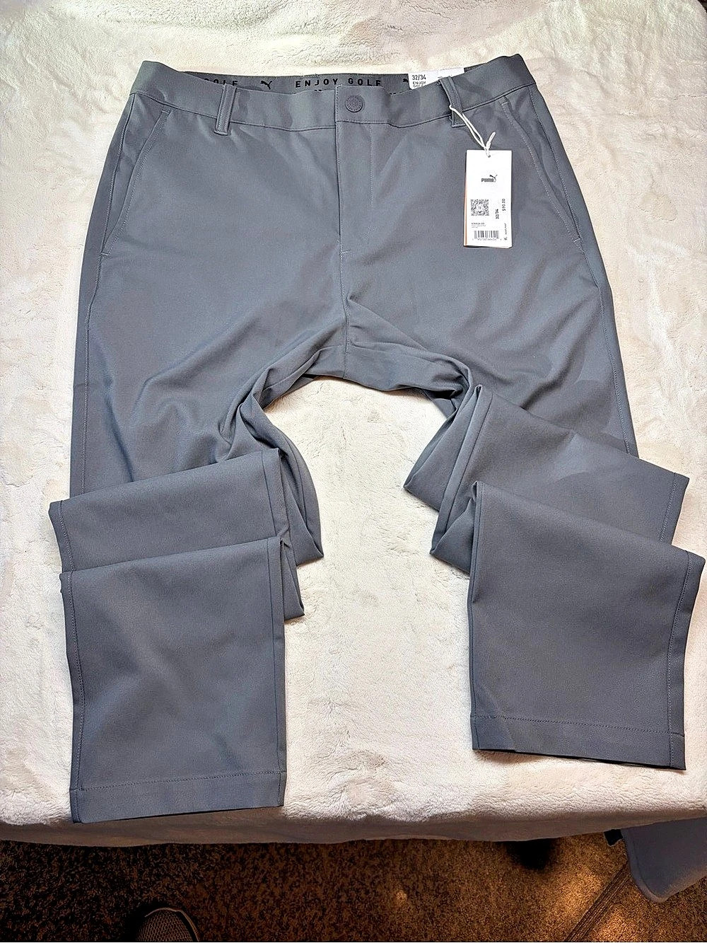 Puma Golf Pants Mens 32/34 Slate Sky Tailored Fit NWT 535524 03 ($90 New)